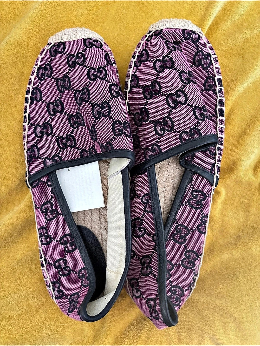 Gucci GG Canvas Espadrilles Soft Pink & Black EU 37